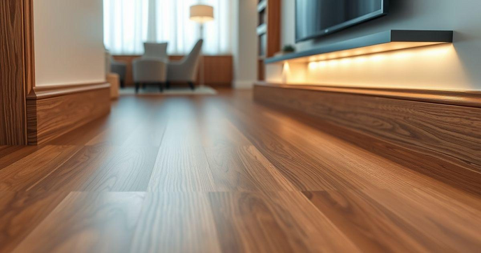 Rodapé Laminado de Madeira para Ambientes Modernos e Elegantes Rodapé Laminado de Madeira para Ambientes Modernos e Elegantes